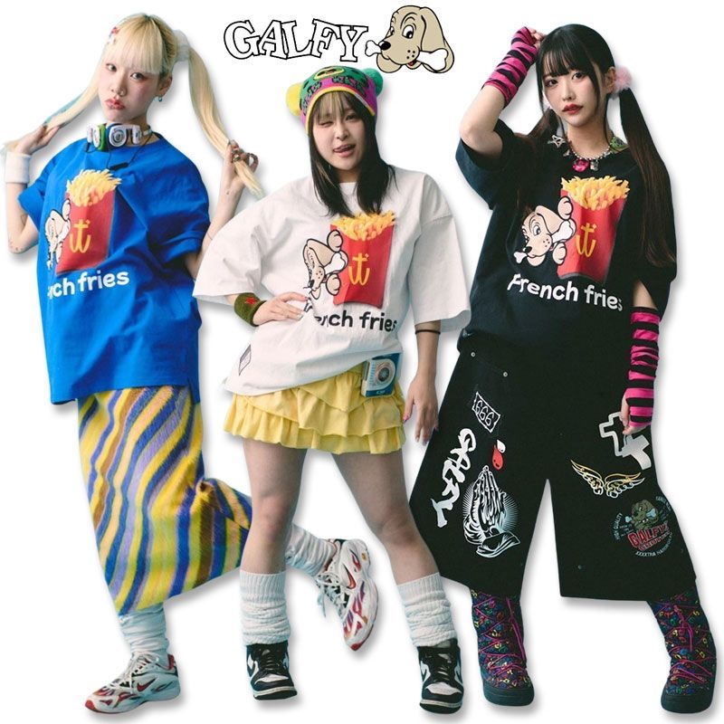 ガルフィー GALFY チートTee 142012 半袖Tシャツ #10 WHITE #20 BLACK #70 BLUE L XL ヤンキー TGC