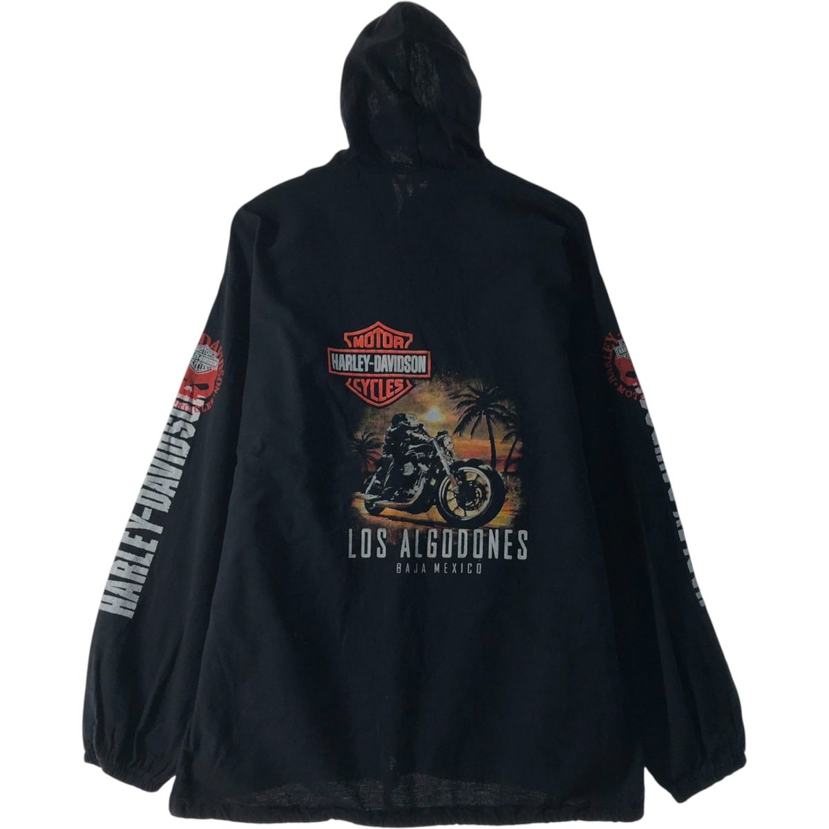 古着 ハーレーダビッドソン Harley-Davidson フード付き ドクロ柄