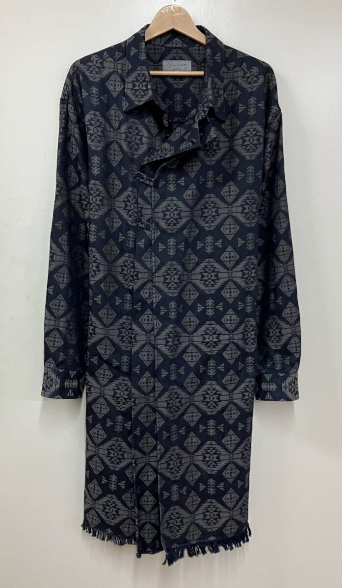 YOHJI YAMAMOTO POUR HOMME GEOMETRIC PATTERNED SHIRT WITH GOWN HJ-B66-015 ヨウジヤマモトプールオム ガウンコート ジャケット メンズ 3