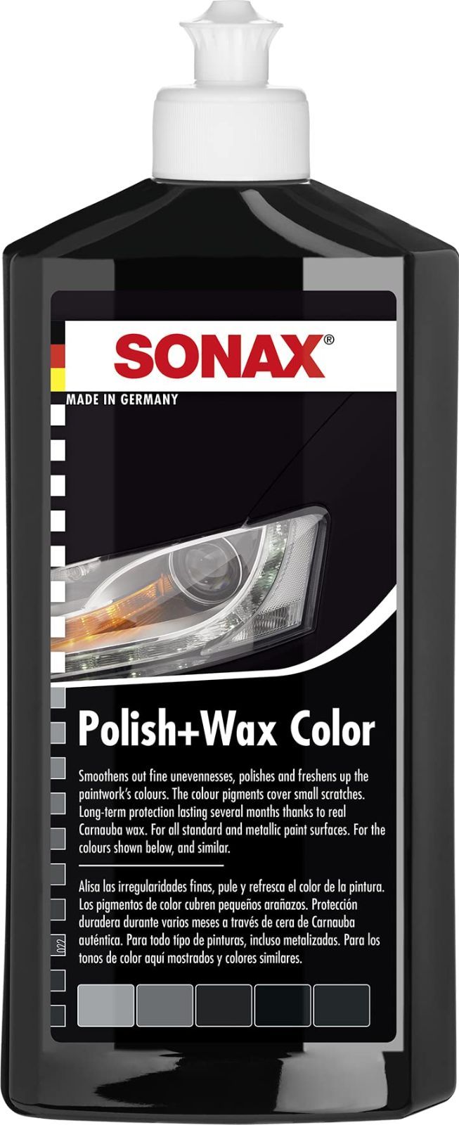 【在庫処分】ポリッシュu0026ワックスカラー ブラック 500 ソナックス(Sonax) 296100