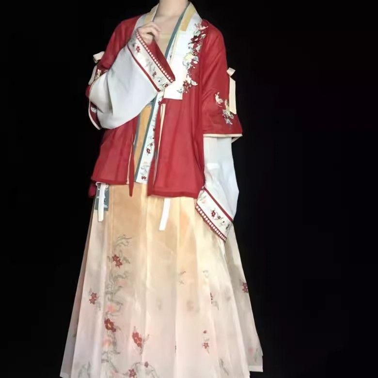HF-100シルク生地 漢服 ドレス 中華伝統衣装 漂う中国風撮影衣装 美しい刺繍