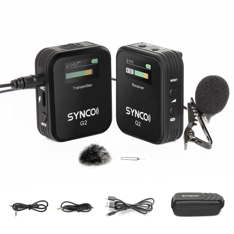 ワイヤレスピンマイク SYNCO G2 A1 一眼レフカメラ ビデオカメラ スマホ タブレット対応 音声収録 セミナー オンライン授業 講演会 Vlog撮影 軽量小型 自動ペアリング 操作簡単 送