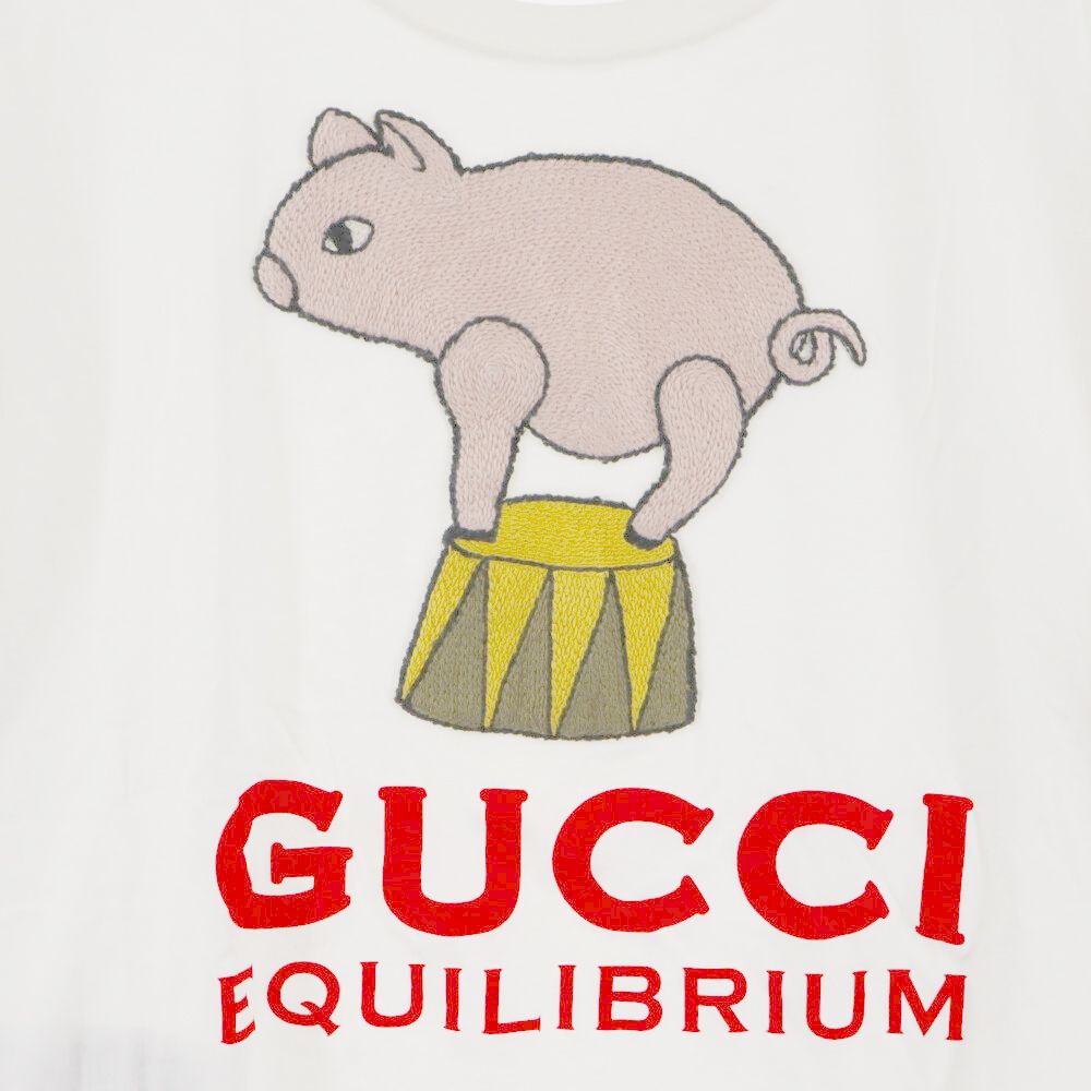 GUCCI (グッチ) 21SS EQUILIBRIUM ピッグ 半袖Tシャツ カットソー 615044 XJCRI ホワイト - メルカリ