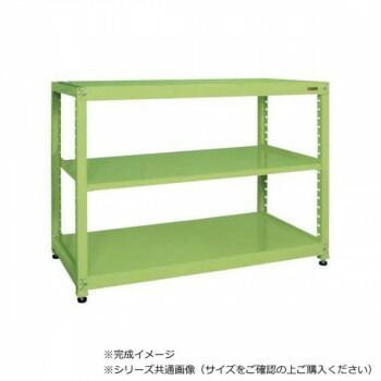 サカエ RKラック 3段タイプ 1500×600×1200mm グリーン RKN-5623