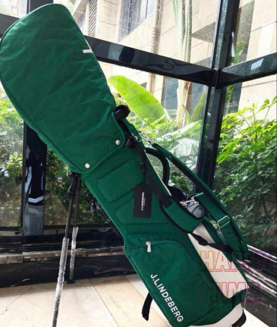 ジェイリンドバーグJLINDEBERG キャディバッグ キャンバス 軽量 緑色