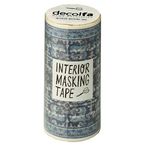 (まとめ）#ニトムズ インテリアマスキングテープ 8m 100mm幅 タイル/ブルーB M3713 【×6セット】