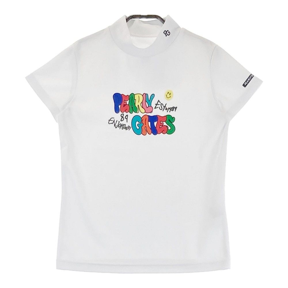 サイズ 0 PEARLY GATES パーリーゲイツ 2025年モデル ハイネック 半袖Tシャツ ホワイト系 240101309919 ゴルフウェア レディース ストスト