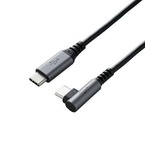 クーポン配布中-スーパー 対象 5個セット エレコム USB2.0ケーブル|C-Cタイプ|L字コネクタ|認証品|PD対応|3A出力|1.0m|ブラック U2C-CCL10NBKX5