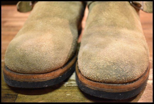  8.5 D PT 91刺繍 レッドウィング 8268 スエード エンジニア タン ラフアウト スチールトゥ ベージュ ブーツ redwing FI 358 エンジニアブーツ ブーツ 革靴