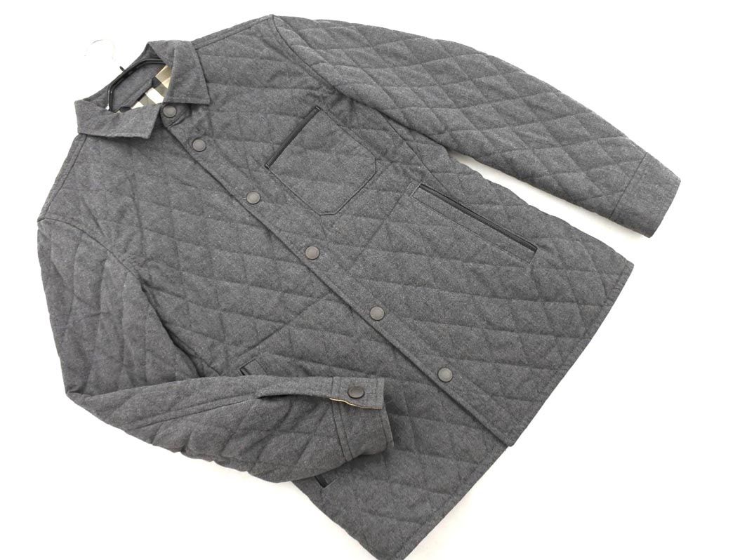 BURBERRY バーバリー ウール混 キルティング ジャケット sizeL|グレー ◎メンズ