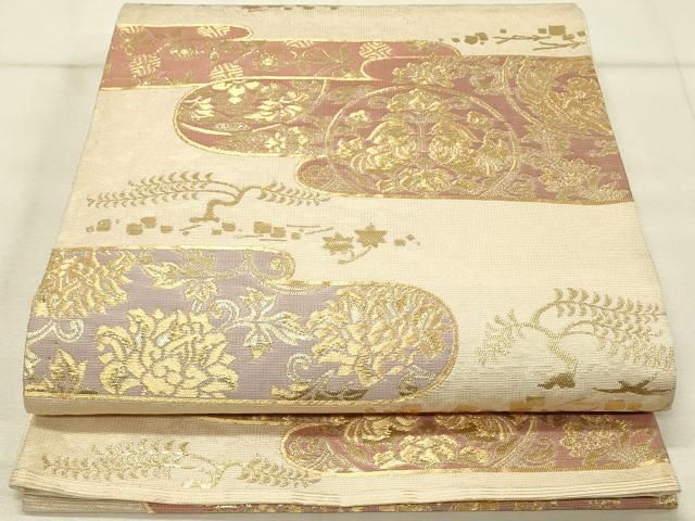 【超美品１回使用】袋帯　逸品　明綴れ　金糸　六通柄　正絹　エメラルド　綴れ帯 超美品1回使用】袋帯 逸品 明綴れ 金糸 六通柄 正絹 エメラルド