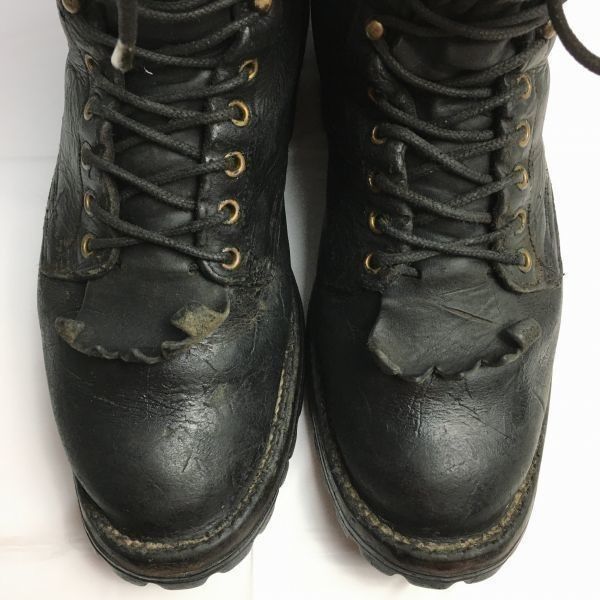 試着交換OK！HATHORNハソーン　70s-80s?Vintage 品　レザーブーツ　size11D〈黒/BLACK/ブラック〉レースアップ編み上げ　ホワイツ　　boots　/ men's 管No.WS5 試着交換OK！HATHORNハソーン 70s-80s?Vintage 品 レザーブーツ