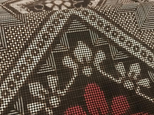 平和屋着物○本場大島紬 龍郷絣 反端付き 正絹 逸品 未使用 AAAU0369np  