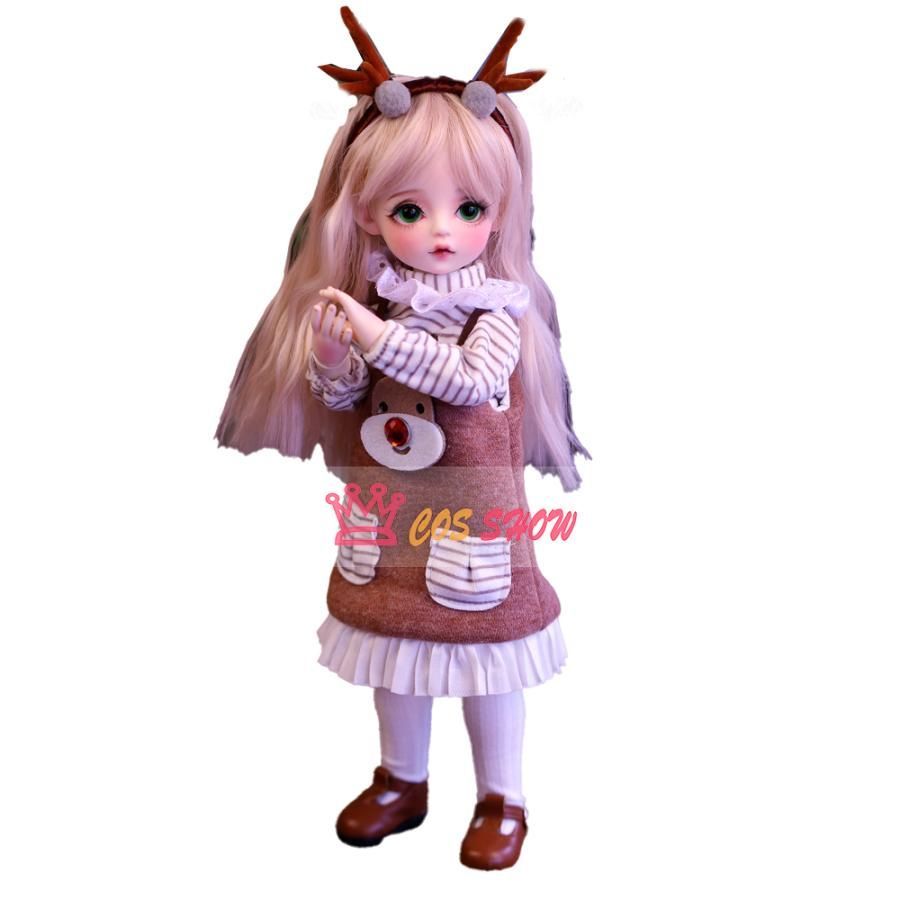 実物撮影 1|6 BJD 球体関節人形 ドール 可動ボディ BJD人形 30cm シカ ロングドレス 全セット 樹脂材料製