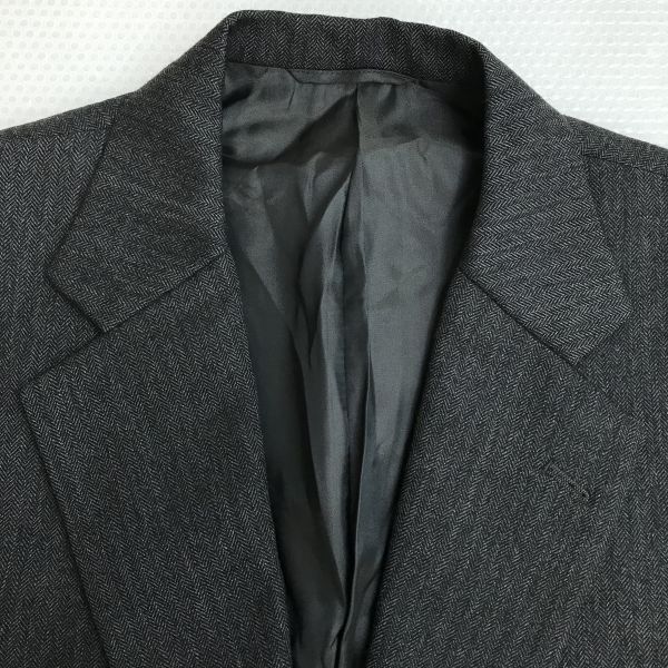 秋冬|ヘリンボーン柄|ジャケット|スーツ上下セット YA6|メンズL程度|ダークグレー