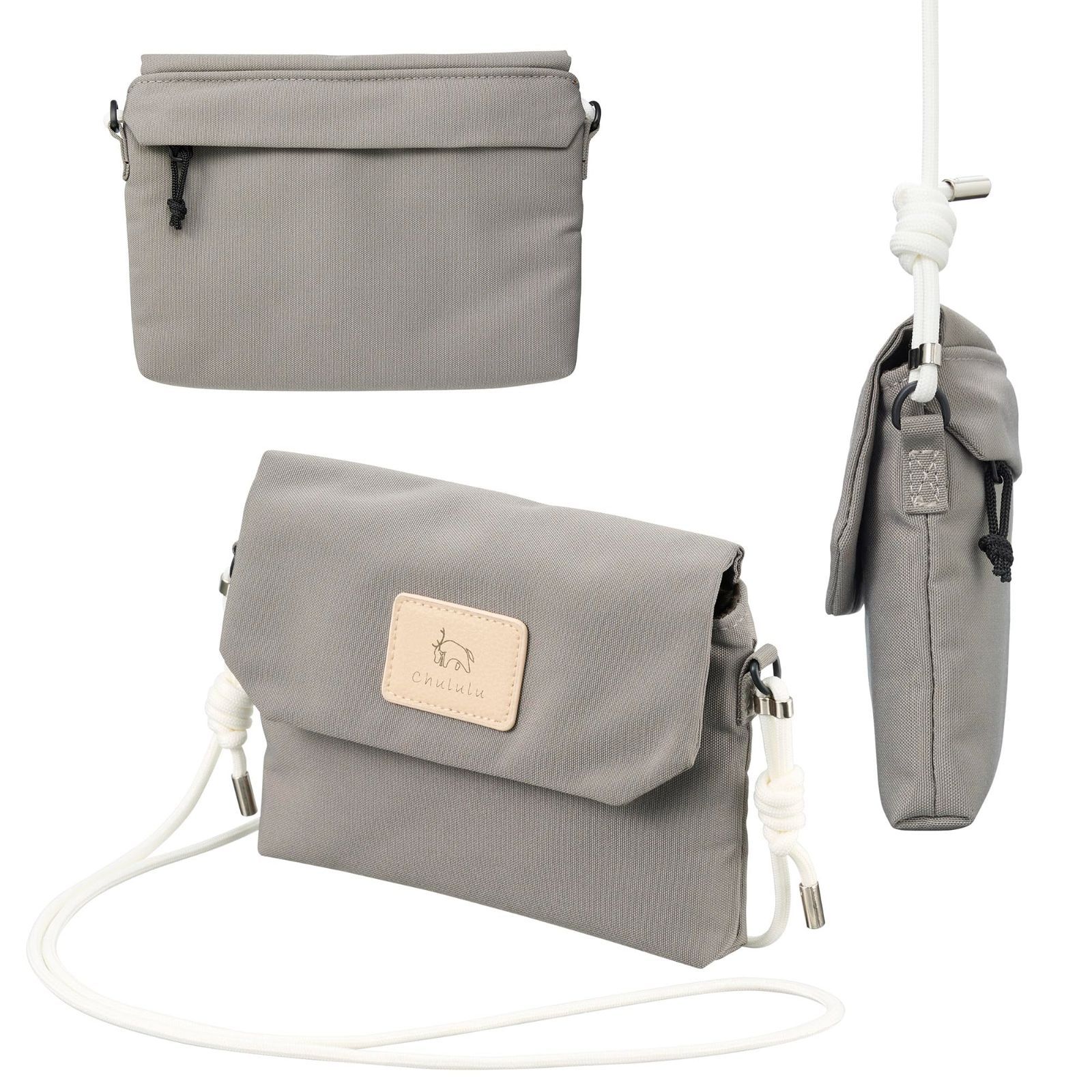 【在庫処分】AMZSCH-MSCGY お財布ケース スマホポーチ コンパクト 薄型 軽量 お散歩バッグ 斜め掛け 4977187001945 グレー AZ ミニサコッシュ Chululu(チュルル) ショルダーバッグ HAKUBA ハクバ