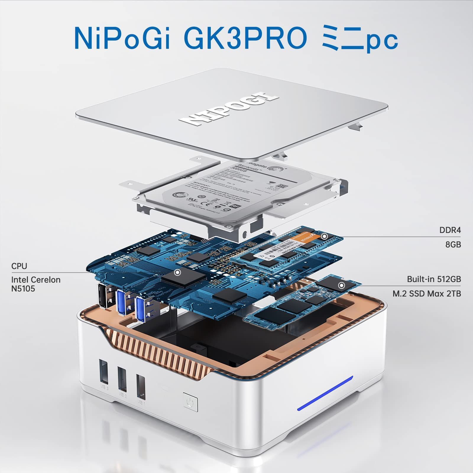 NIPOGIミニpc n95 煮込ん 8GB+256GB拡大可能windows11対応 NIPOGIミニpc n95 煮込ん 8GB+256GB拡大可能windows11対応