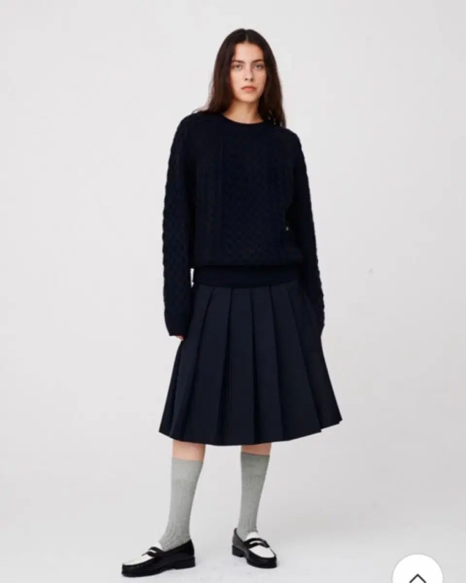ムン ソン MOONSUN ネイビー プリーツ スカート M