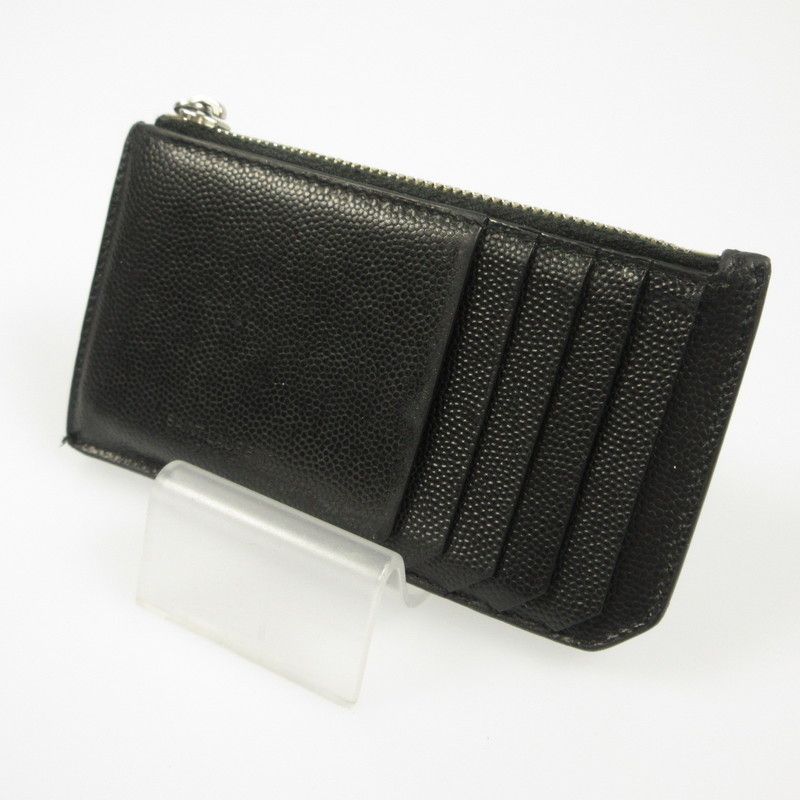 SAINT LAURENT ネイビー レザー カードケース サンローラン