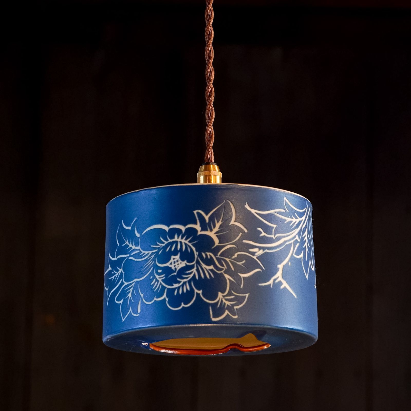 瀬戸焼｜赤津焼｜マット青色｜ペンダントライト