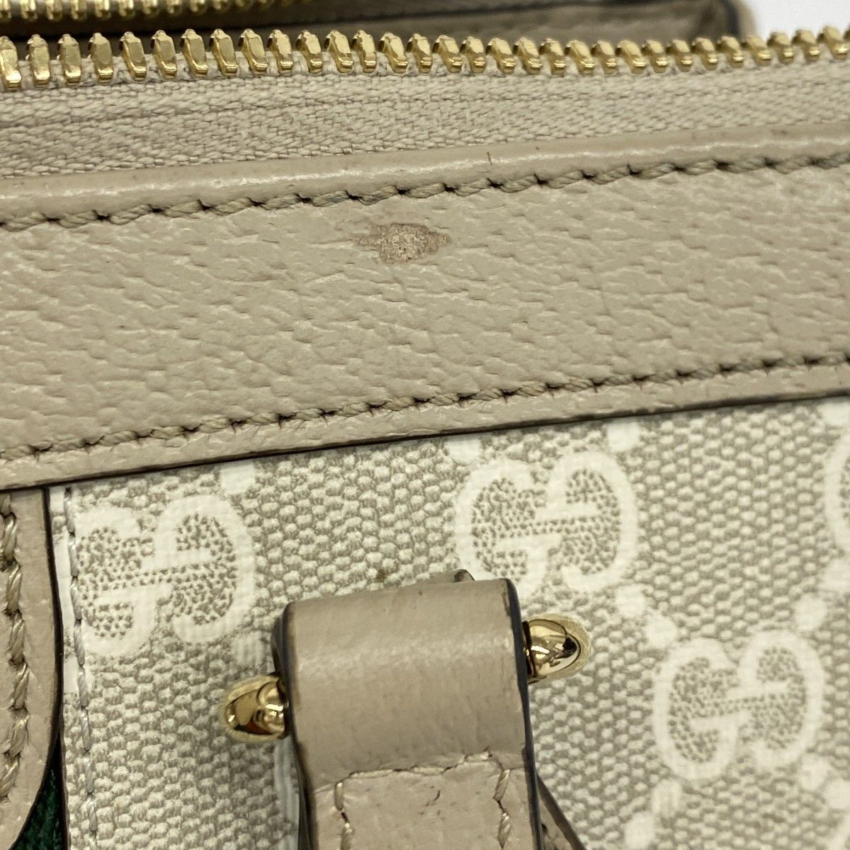 5ga0537-b-h】グッチ ハンドバッグ オフィディア 547551 PVC ベージュ  