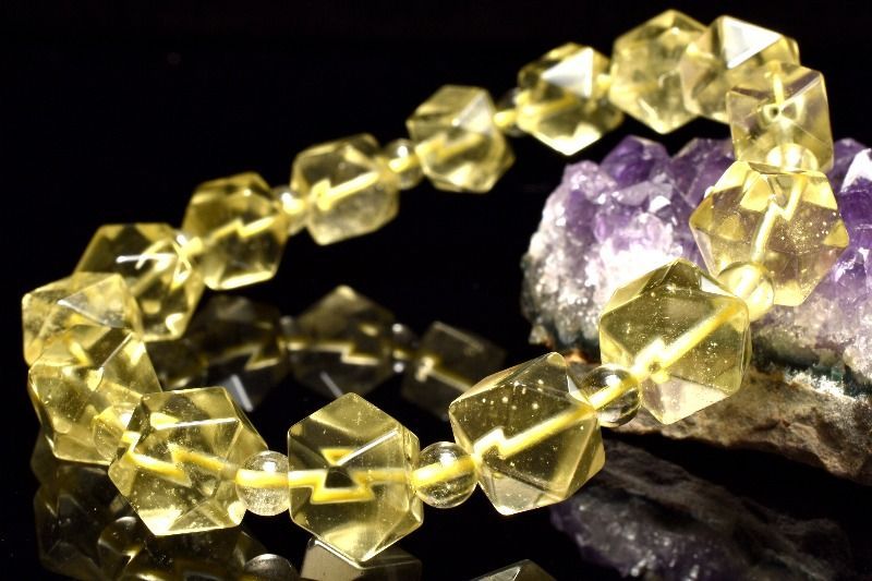 １点物 AAA透明 リビアの宝石 リビアングラス 9 丸玉4.5 mm キューブ多面カット ブレスレット パワーストーン 天然石 _MA9139 NEXPOTALLINN_EU