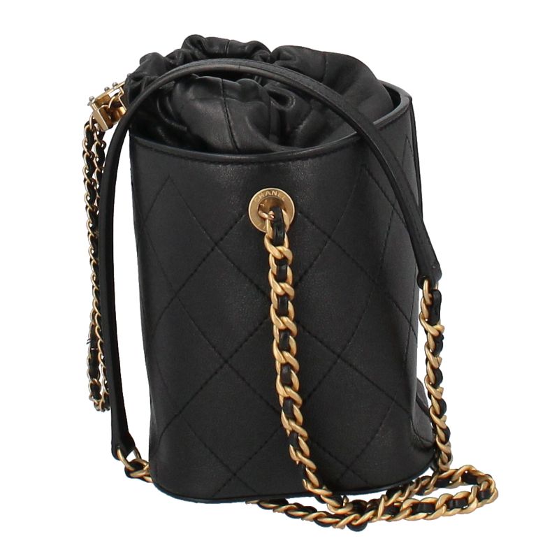 ■ □ 45704★年 シャネル マトラッセ 巾着 チェーンショルダーバッグ 中古・古着通販】CHANEL (シャネル) マトラッセ巾着チェーン