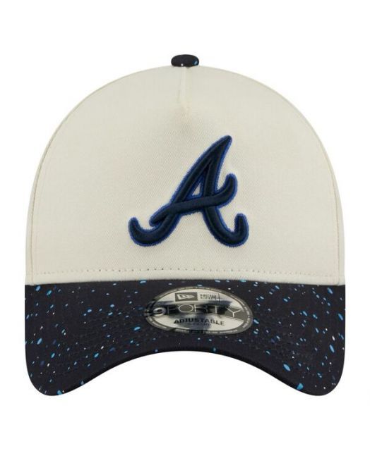 ニューエラ メンズ 帽子 Men s Cream Atlanta Braves Speckle A-Frame 9FORTY Adjustable Hat Cream