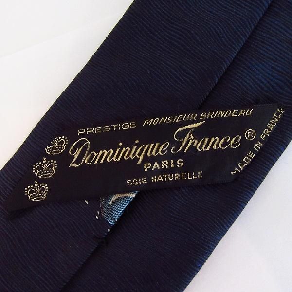 フランス製ドミニクフランス ネクタイ グレー 刺繍 アールドゥソワ