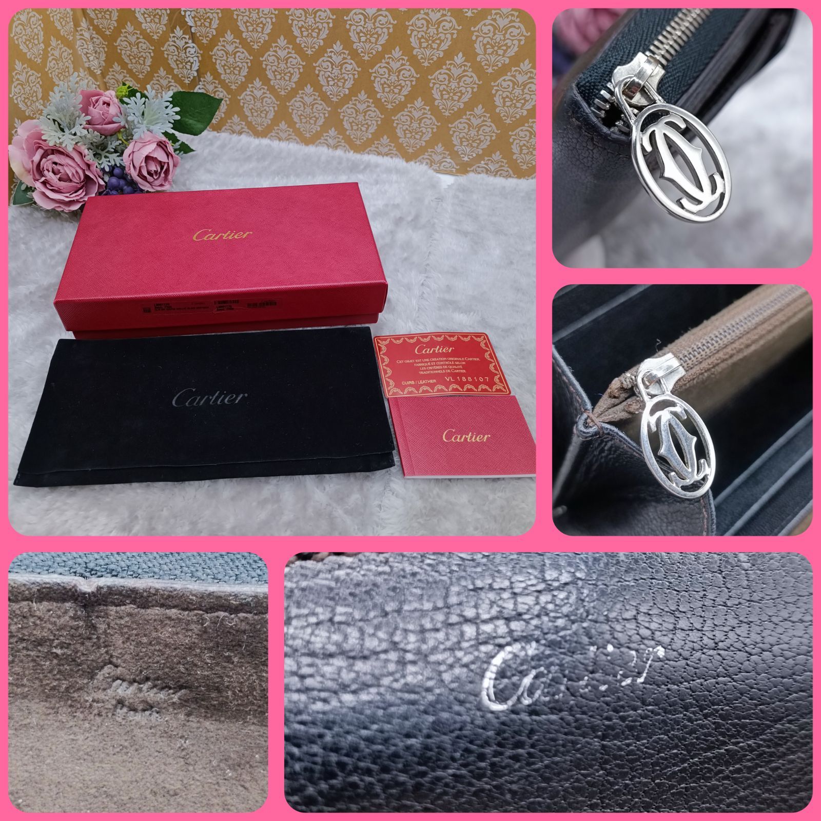 【正規店購入】Cartier 長財布 Cartier L3000746 LOVE ラブ / カルティエ ビスモチーフ 牛革