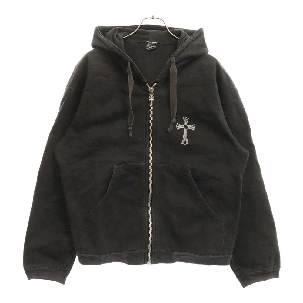 OLD ラージクロスプリント ジップアップパーカー フーディー ダガージップ CHROME HEARTS (クロムハーツ) OLD ラージクロスプリント ジップアップ