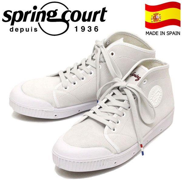 spring court (スプリングコート) VB2N-S2 B2 SUEDE VULCA スエードバルカ メンズ ハイカットスニーカー WHITE SPC044 43-約27.5cm-28.0cm