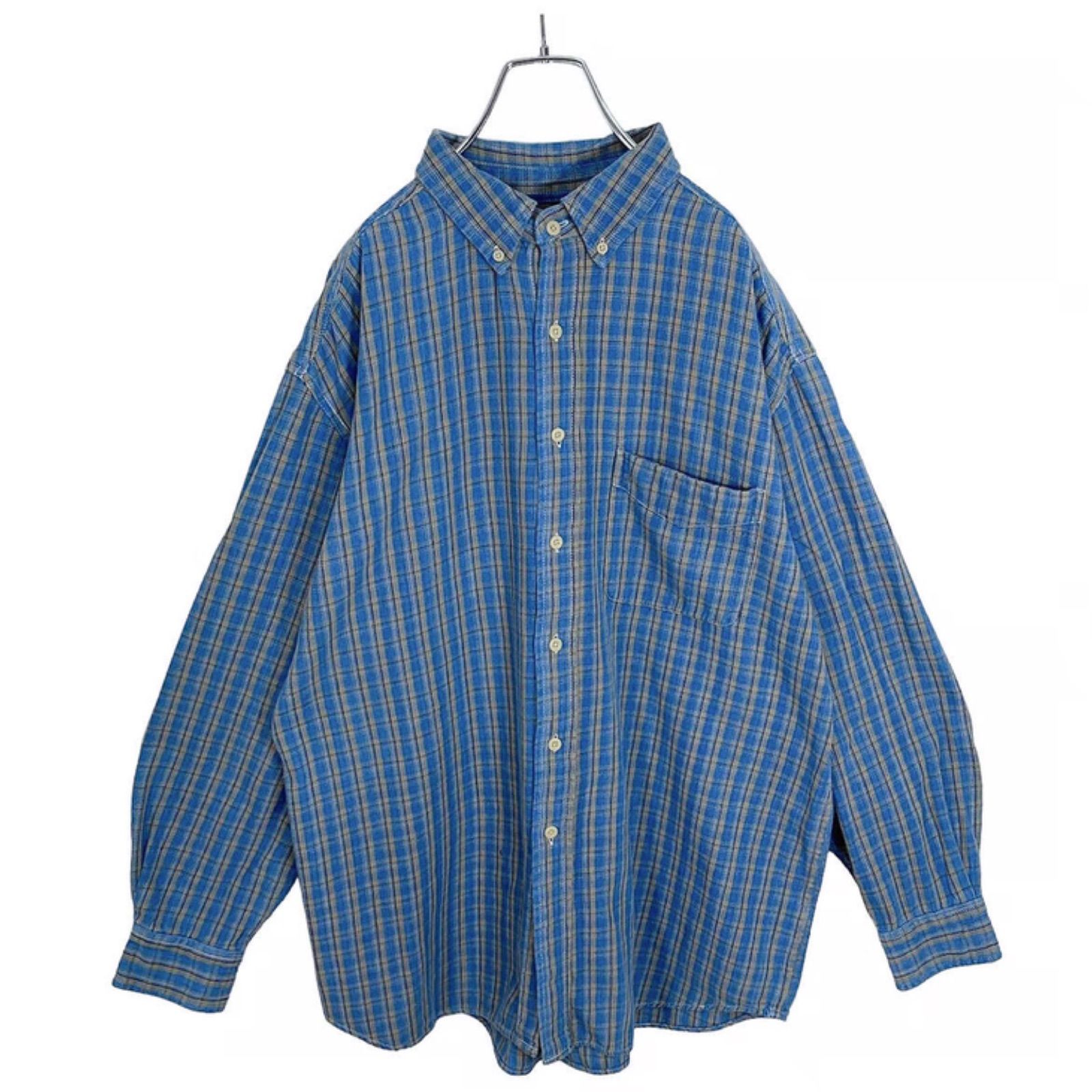 90s basic EDITIONS L/S check nel shirt