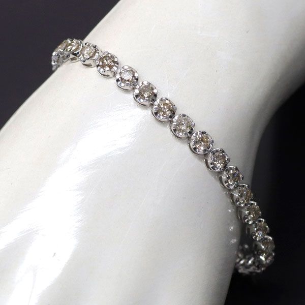 K18WG LGD ダイヤモンド テニスブレスレット 4.01ct 16cm K18WGダイヤテニスブレスレット K18WG ダイヤモンド テニス