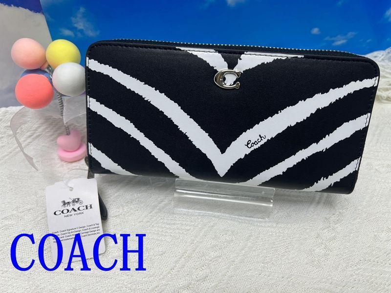 コーチ COACH 長財布 財布 アコーディオン ジップアラウンド ウォレット ゼブラ プリント プレゼント メンズ  財布 ファッション 新品未使用 ブランド A345 13