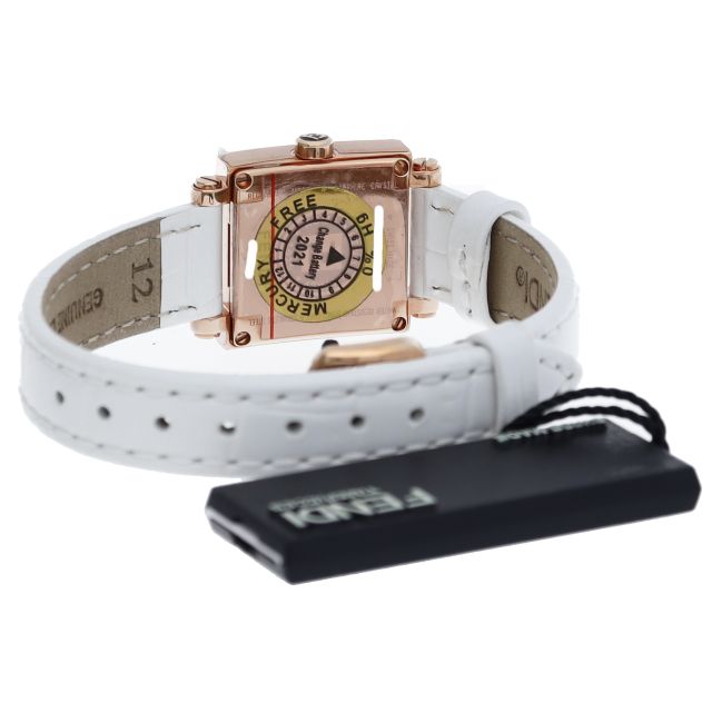 FENDI フェンディ クアドロミニ ホワイトシェル文字盤60500L 腕時計