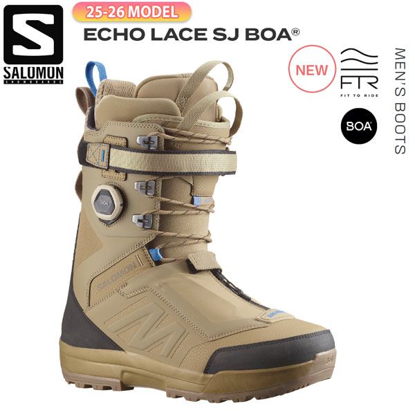 25-26 サロモン エコーレースストレートジャケット SALOMON ECHO LACE SJ BOA スノーボード 靴 25-26-BT-SLM デューン 25 25.5 26 26.5 27 27.5 28 28.5 29 29.5