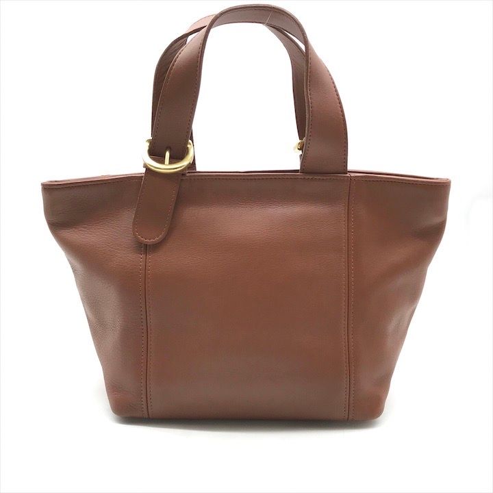 良品 COACH コーチ グローブレザー USA製 トート バッグ ブラウン h521 