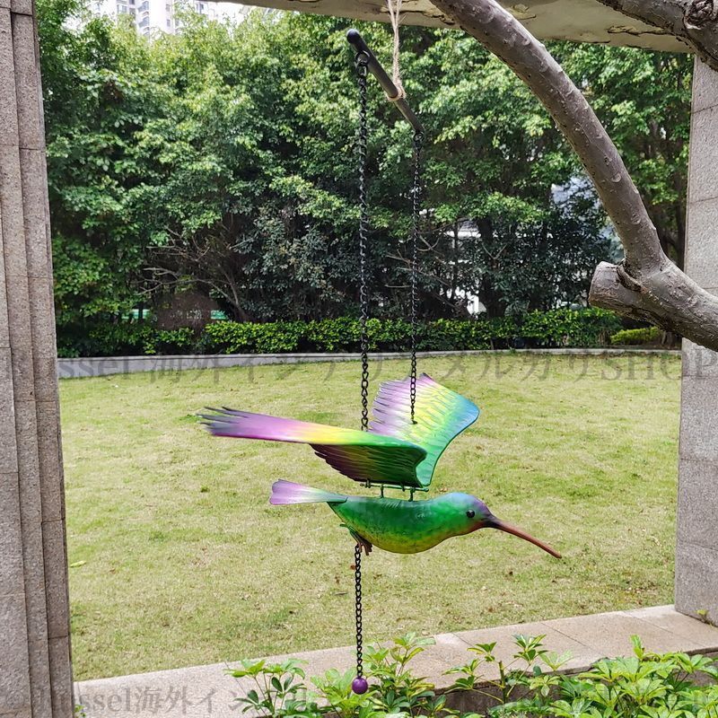 鳥 バード 飛んでいるように見える 揺れる 吊り下げ おしゃれ 屋外 庭