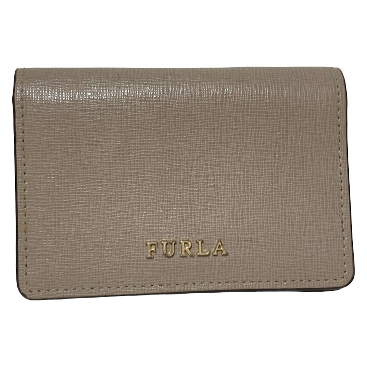 FURLA 名刺入れ　フルラ FURLA(フルラ) 名刺入れ - グレーベージュ レザー - メルカリ