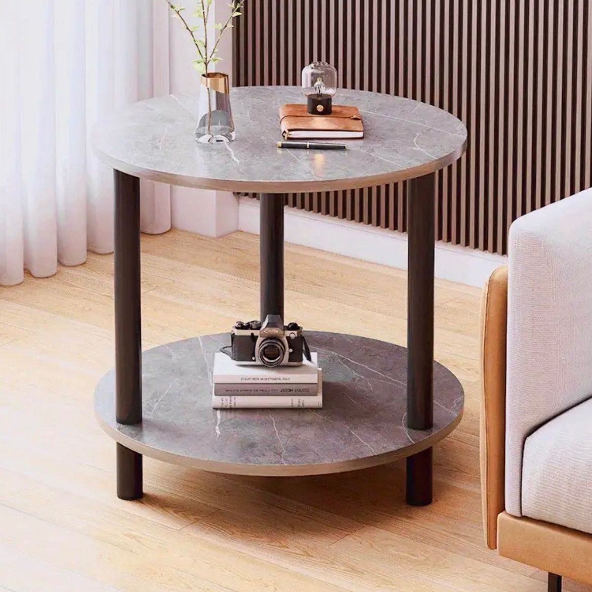 コンソールテーブル ソファテーブル オーク材使用 マーブルトップ 多機能ハードウッド設計 収納付き 組立済み 電源不要 寝室 小空間向けモダン家具 サイドテーブル兼用 高級感 シンプルデ