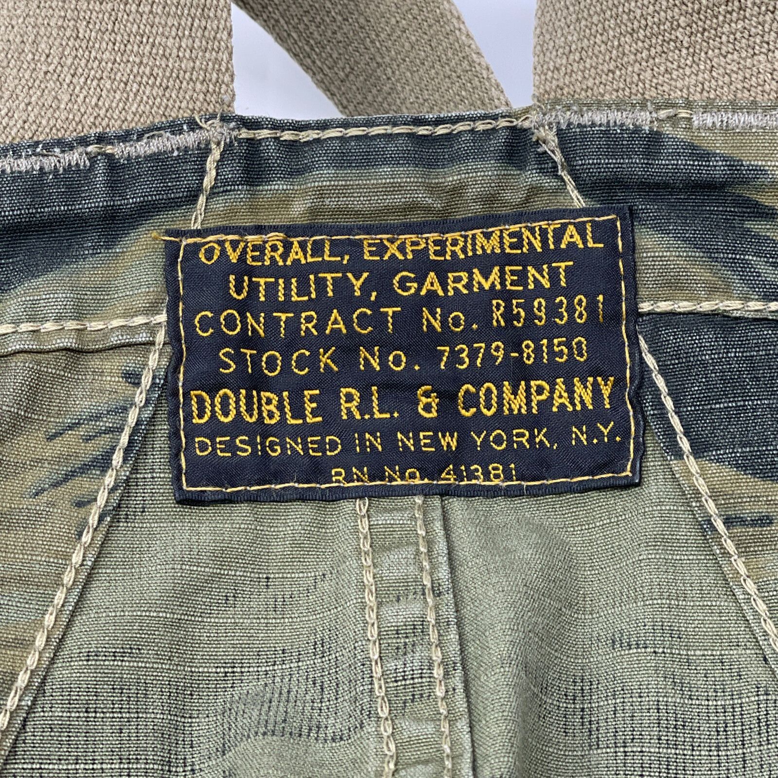 RRLダブルアールエル タイガーカモオーバーオール美品L