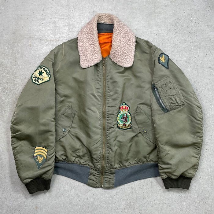アルファ 90's MA-1 ミリタリー フライトジャケット アメリカ製 廃盤 古着 90年代 民間品 アルファ ALPHA MA-1タイプ 中綿入り ミリタリー