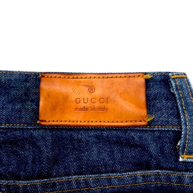 GUCCI イタリア製 リジッド デニムパンツ 44 ブルー ジッパーフライ 