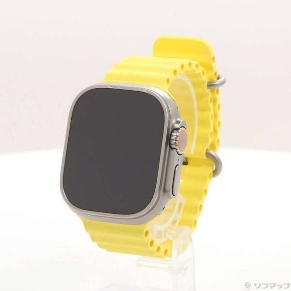 〔 品〕 Apple Watch Ultra GPS Cellular 49mm チタニウムケース イエローオーシャンバンド 348