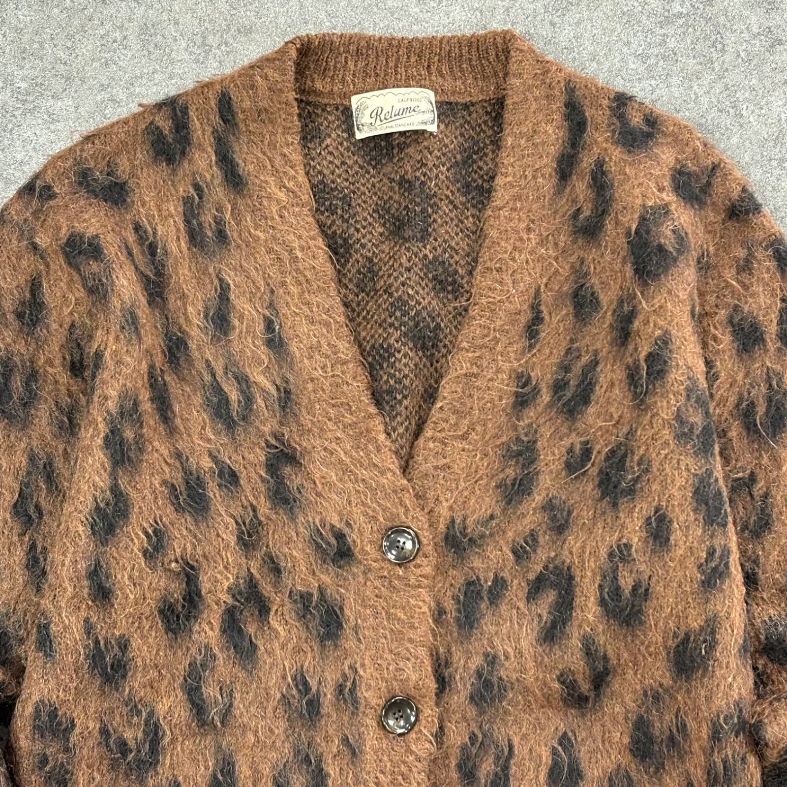 Relume JOURNAL STANDARD Mohair Mixed Leopard Pattern Cardigan 