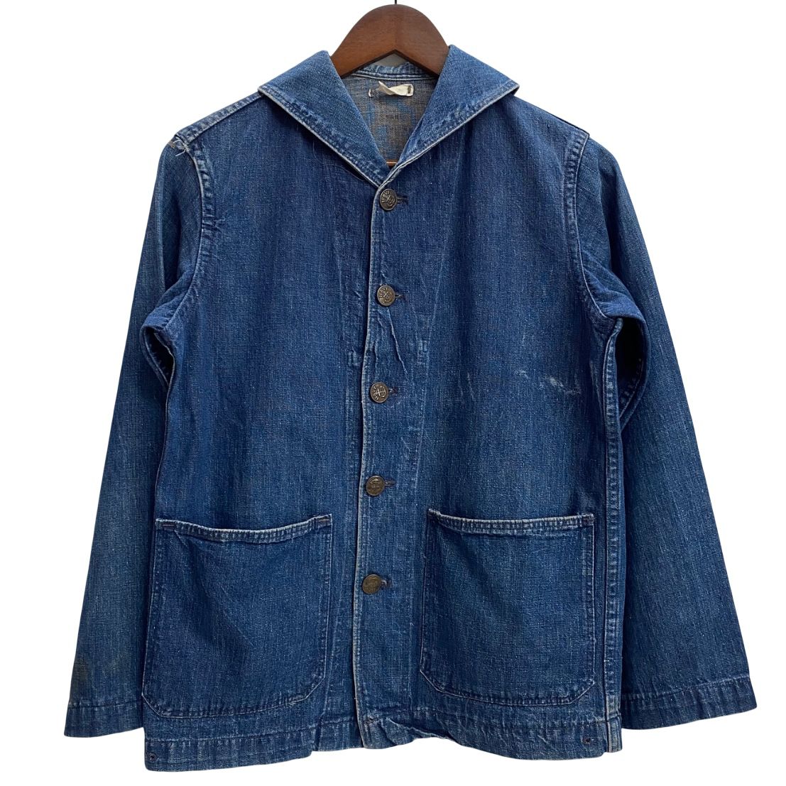 ヴィンテージ 40 s チェンジボタン ショールカラー US.NAVY カバーオール ジャケット ブルー 201MT-4502 VB