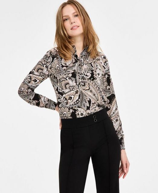 売れ筋商品|||ジョーンズニューヨーク Tシャツ トップス レディース Petite Lace T-Shirt Pacific Navy 送料無料】 ウェア バイ エリン アンドルーズ レディース T