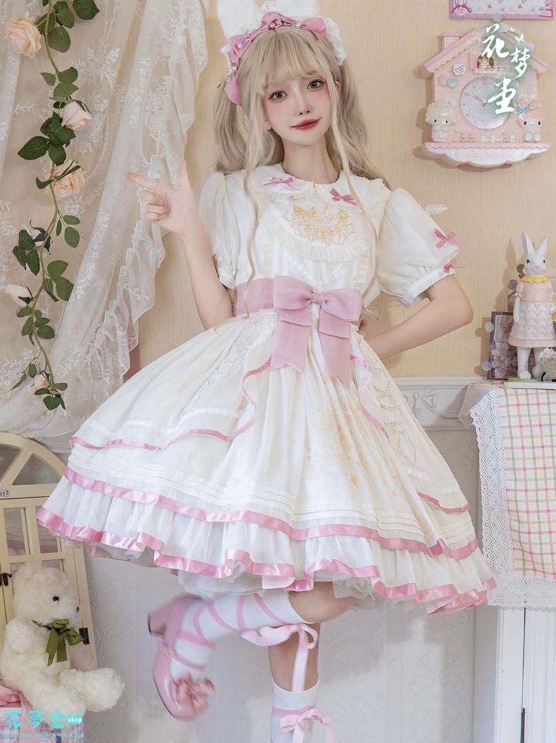25年 コスプレ ドレスロリータセット 仮装 オリジナル 洋服 ロリータ ワンピース 撮影会 舞台 イベント 花夢堂-170