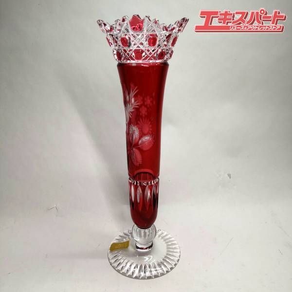 Meissen マイセンクリスタル マイセンフラワー 一輪挿し 赤